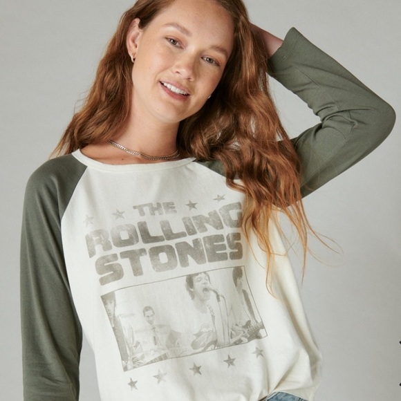 Lucky Brand Tops - NWT Lucky 🍀 Brand Rolling Stones Ticket Raglan Tee‎